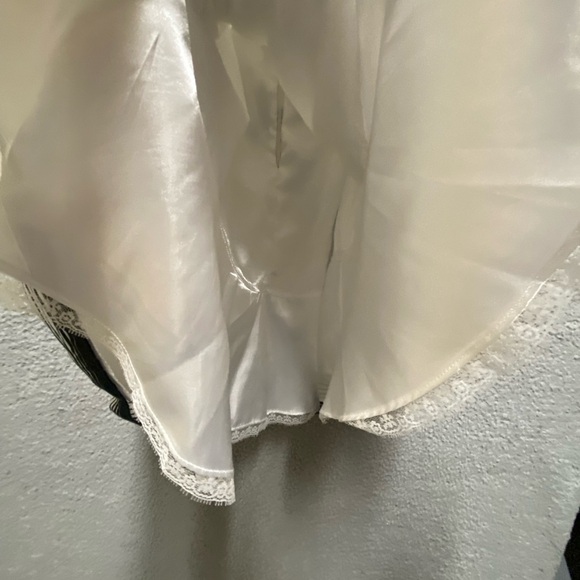 White House Black Market Dress Womens 6 White Black Striped Strapless Lined - Picture 9 of 12